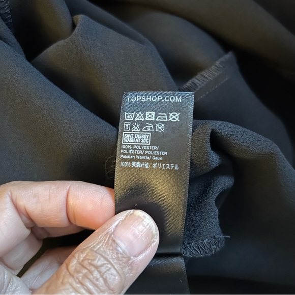 NWT Topshop Women’s Surplice Wrap Mini Dress Long Sleeve Black Sz 4 - Picture 10 of 16